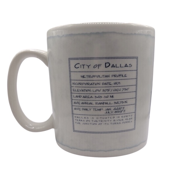 Dallas‎ Skyline STARBUCKS White Mug. The Big D. 18oz. - Picture 3 of 4